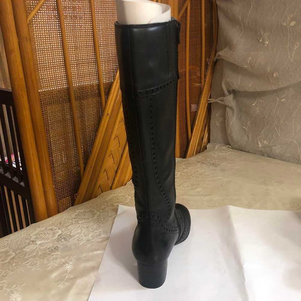 Leather long boots, black - image 12