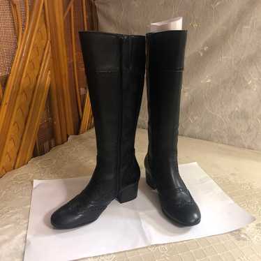 Leather long boots, black - image 1