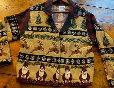 90s USA製　SUGAR STREET WEAVERS 総柄 クリスマス Sugar street weavers santa - Gem
