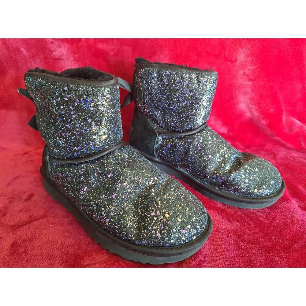 Uggs Shearling Mini Bow Cosmos Galaxy Glitter Boo… - image 1