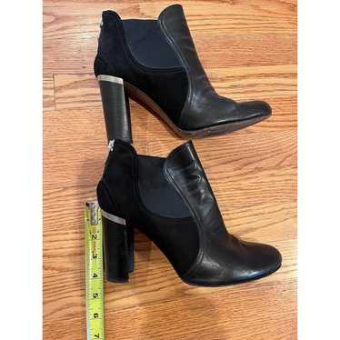 Donald J Pliner Black Leather & Suede Heeled Booti