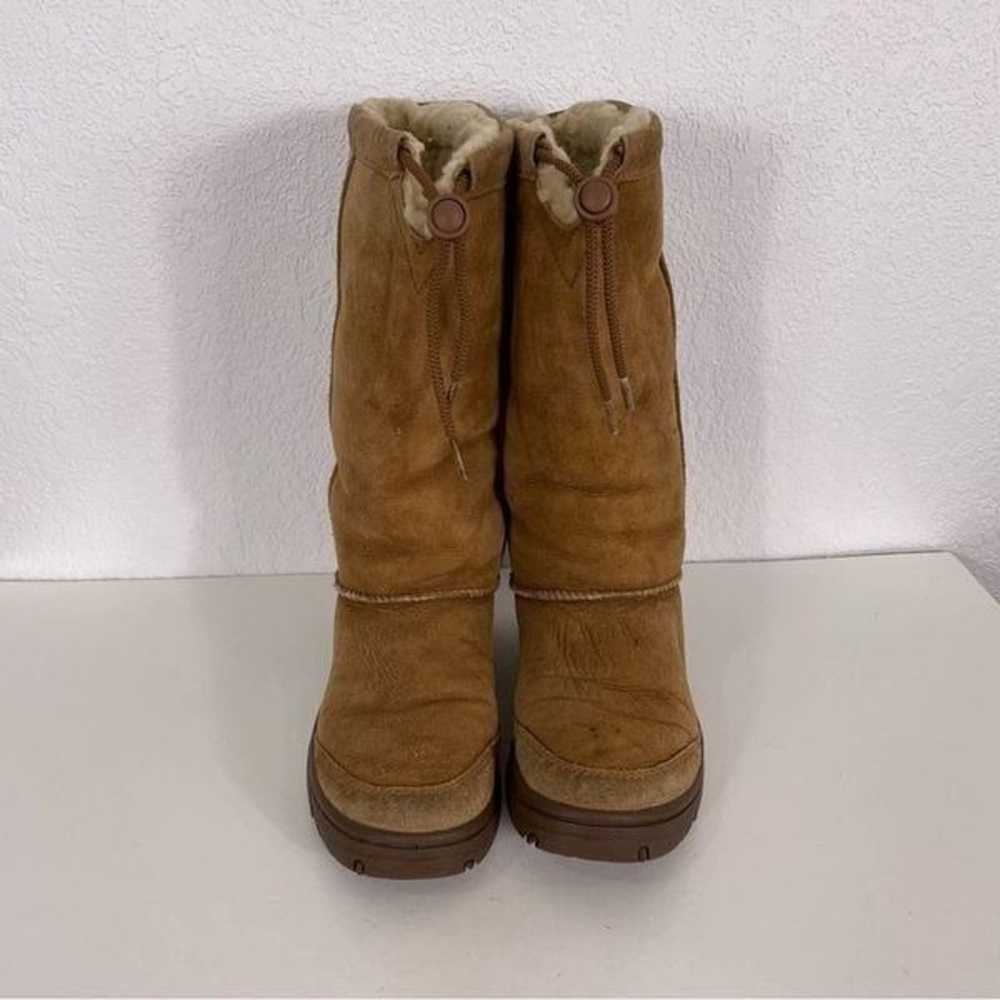 UGG Chestnut Leather Suede & Brown Fur Lined Tall… - image 2