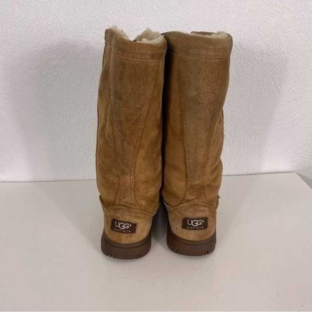 UGG Chestnut Leather Suede & Brown Fur Lined Tall… - image 3