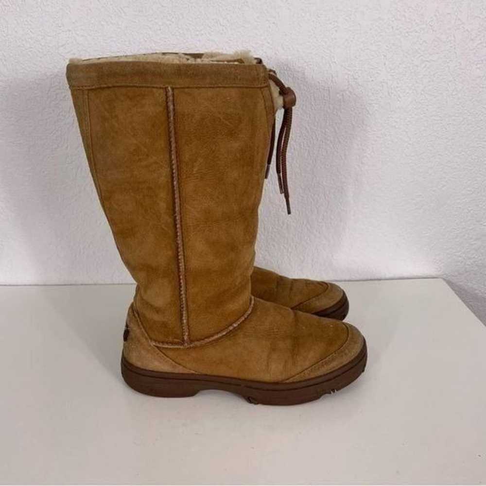 UGG Chestnut Leather Suede & Brown Fur Lined Tall… - image 4