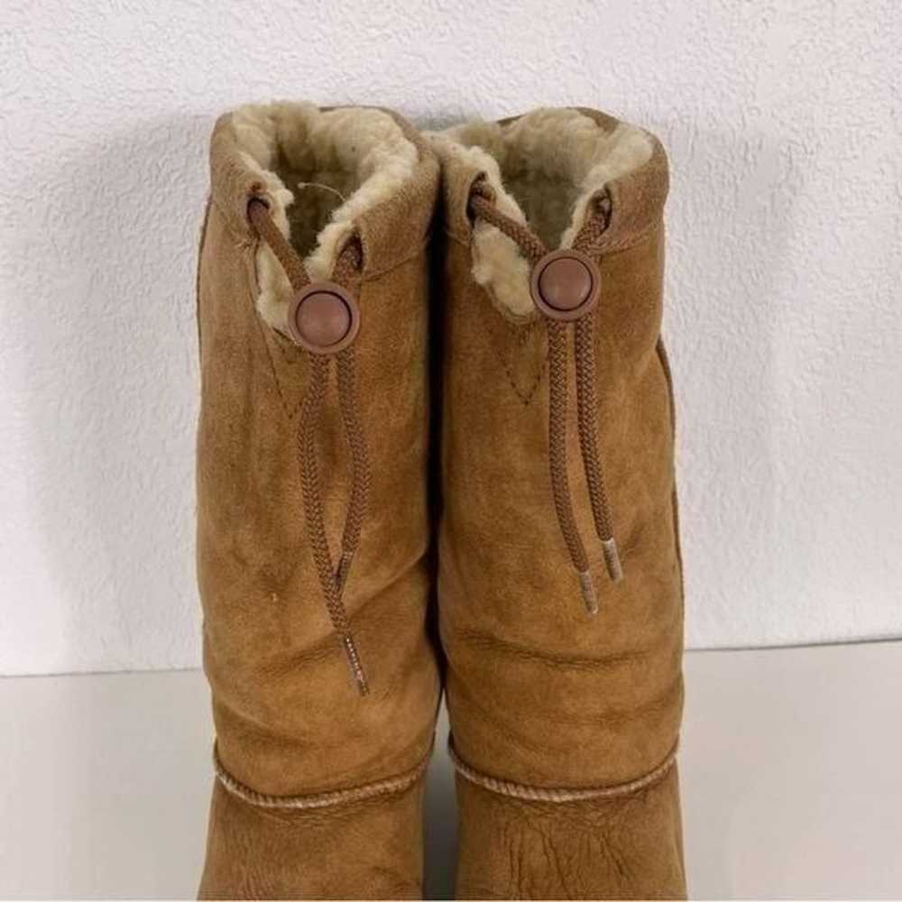 UGG Chestnut Leather Suede & Brown Fur Lined Tall… - image 5