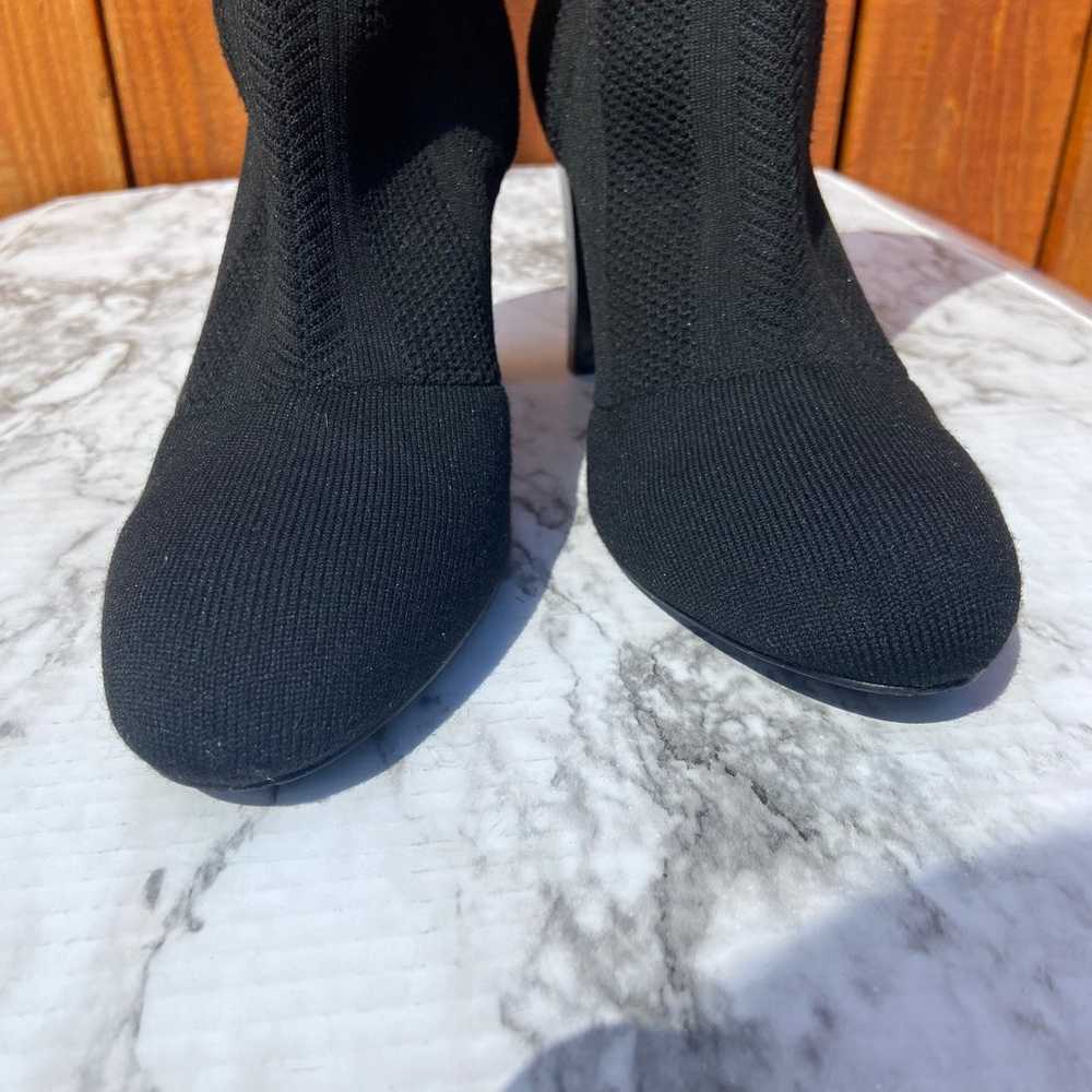 Charles David Black Knit Sock Boot Heels - image 3