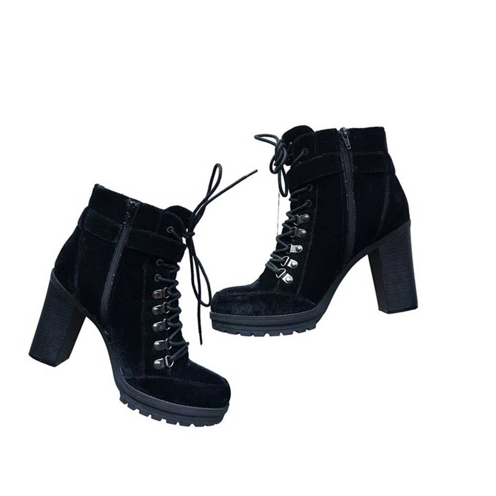 G by Guess Velvet Booties Lace Up Side Zipper Y2K… - image 7