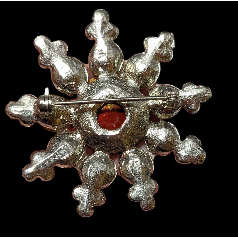 Other Vintage Red And Silver Star Rhinestone Broo… - image 3