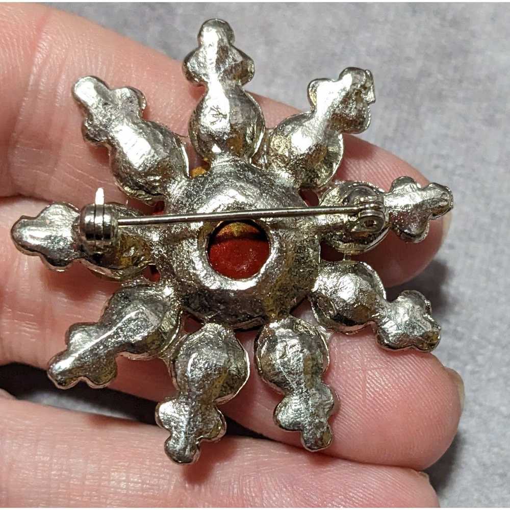 Other Vintage Red And Silver Star Rhinestone Broo… - image 6