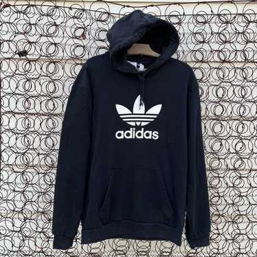 Adidas Adidas Trefoil black logo hoodie sweatshirt