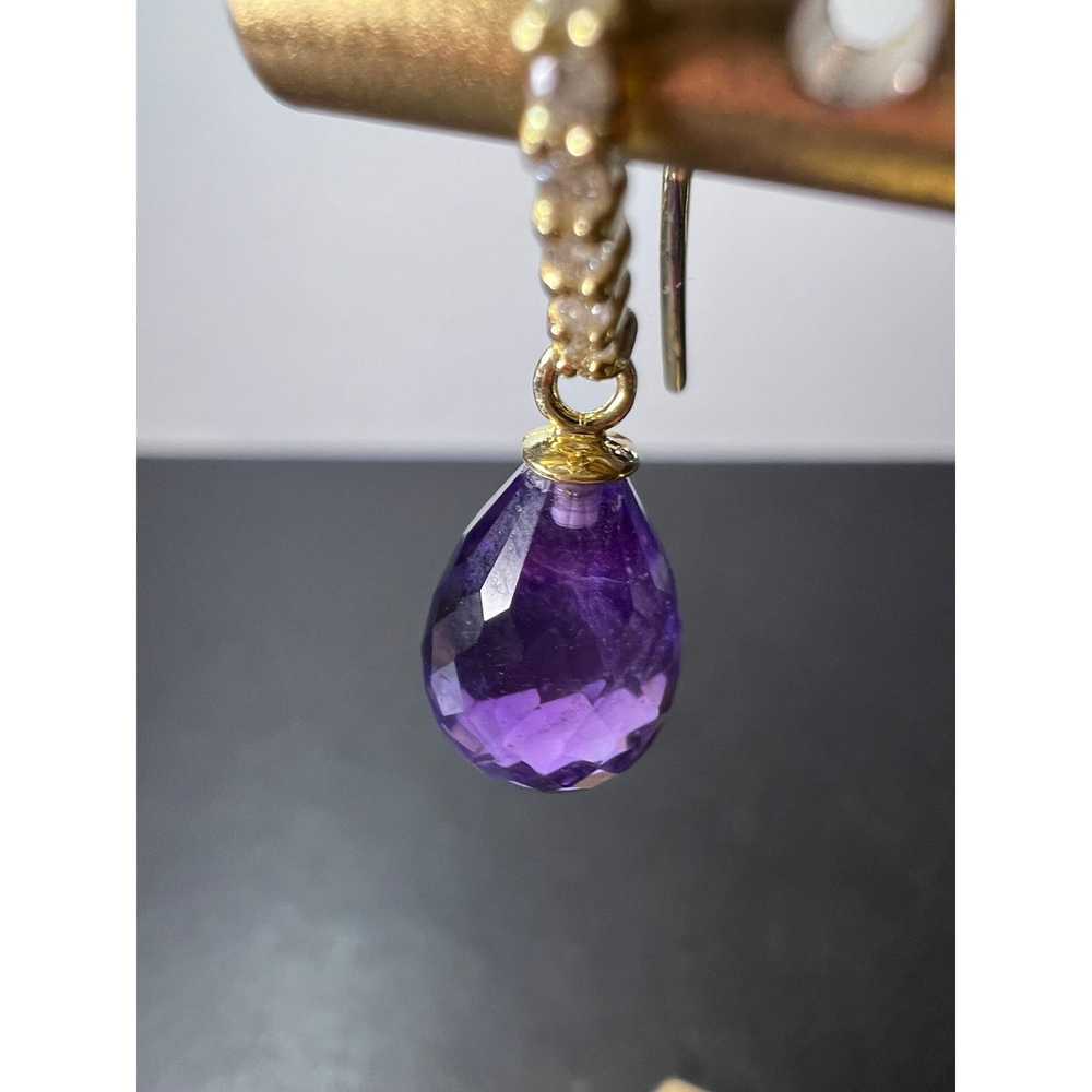 Other 14k gold amethyst briolette and diamond dan… - image 6