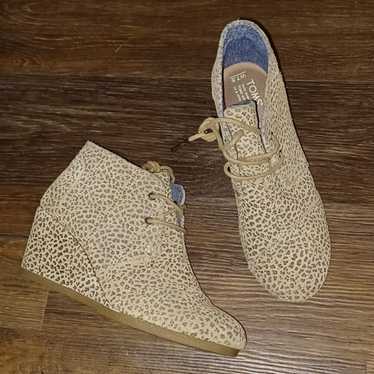 New Toms animal print wedges boots booties shoes … - image 1