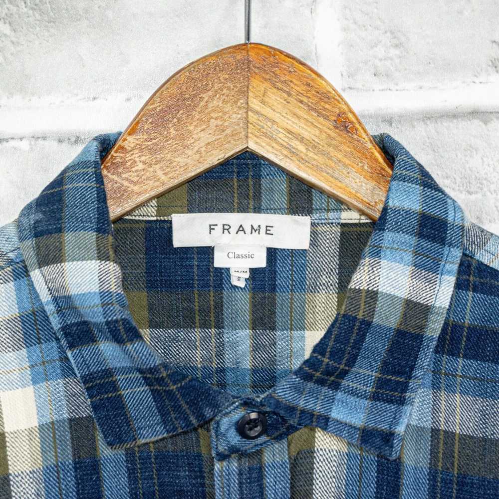 Frame FRAME Denim Flannel Shirt Blue Plaid cotton… - image 3