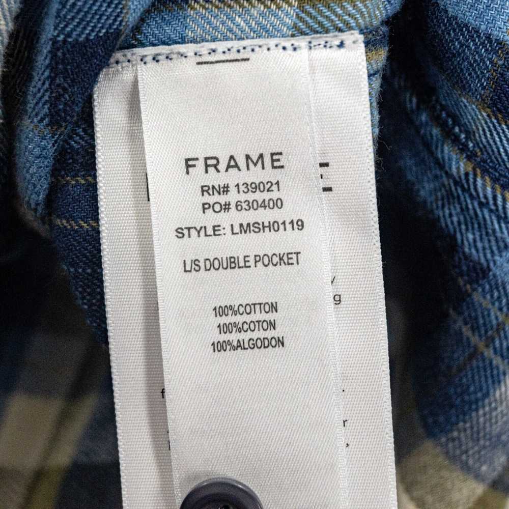 Frame FRAME Denim Flannel Shirt Blue Plaid cotton… - image 6