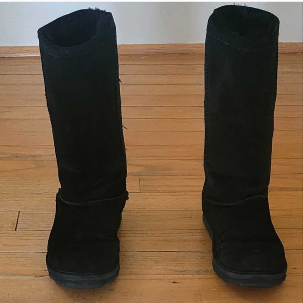 BEARPAW Elle Tall Women's Black Suede Boots Size 5 - image 2