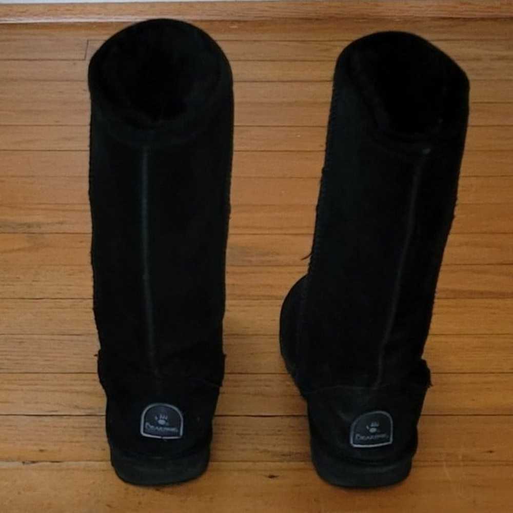 BEARPAW Elle Tall Women's Black Suede Boots Size 5 - image 3