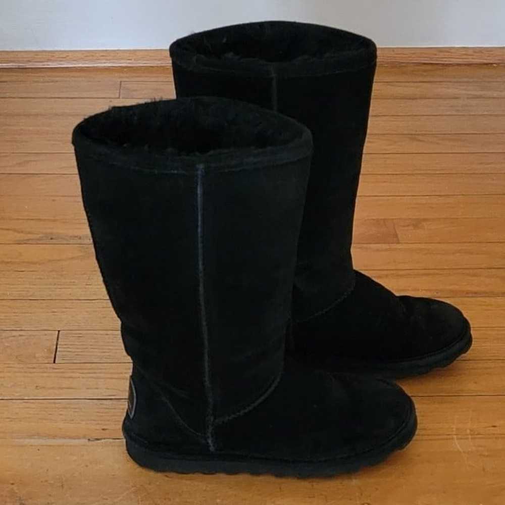 BEARPAW Elle Tall Women's Black Suede Boots Size 5 - image 5