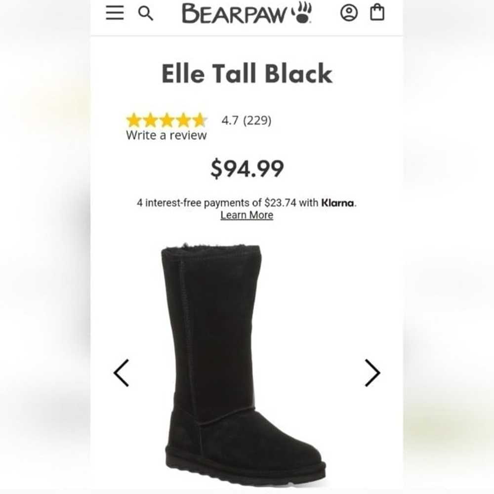 BEARPAW Elle Tall Women's Black Suede Boots Size 5 - image 9