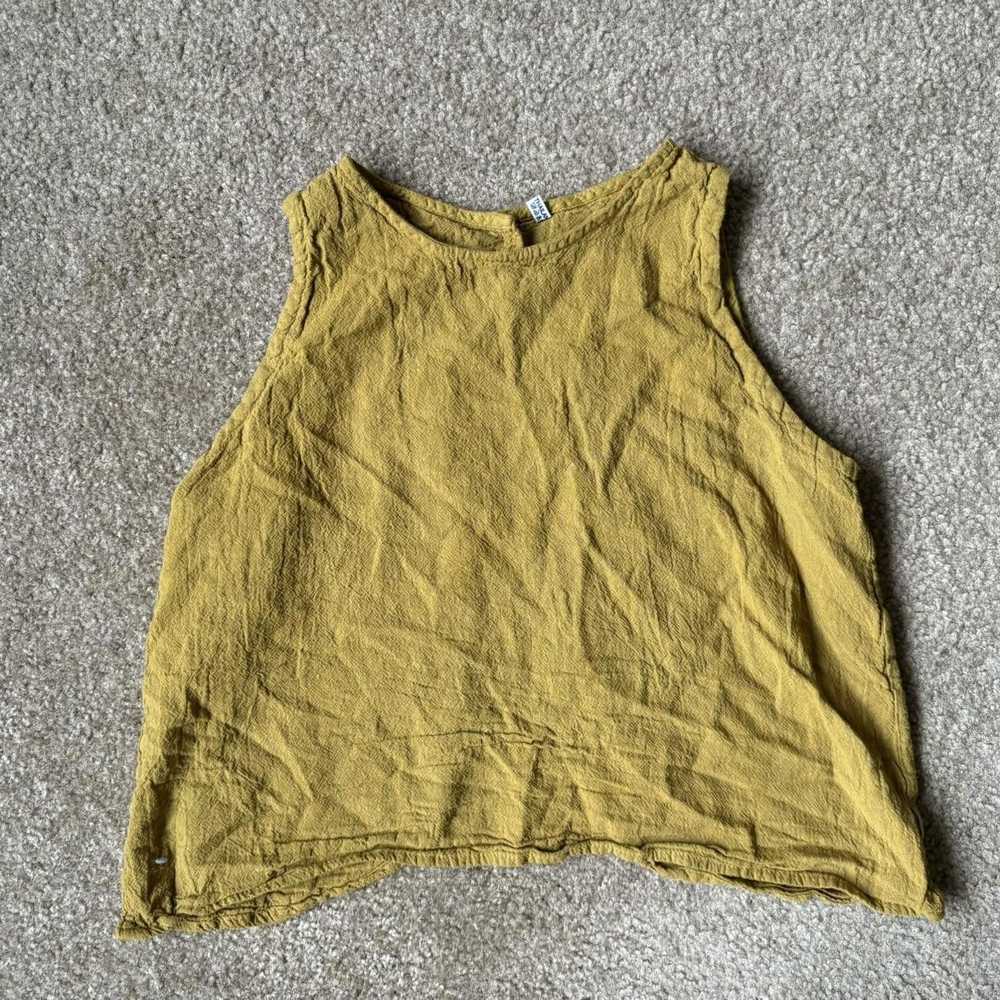 Designer Mustard Yellow Open Back Crop - image 1