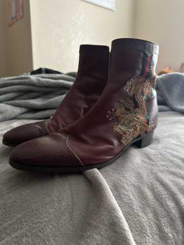 Gucci Gucci leather snakeskin boots AW2019