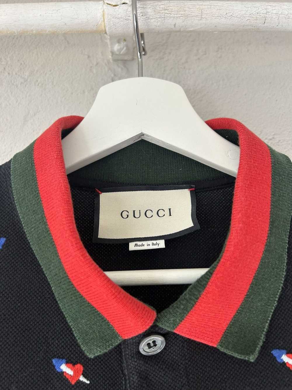 Gucci Gucci Embroidered Pierced Heart Polo, Size … - image 2