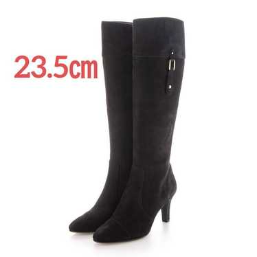 Diana Long Boots Leather Side Zip Black