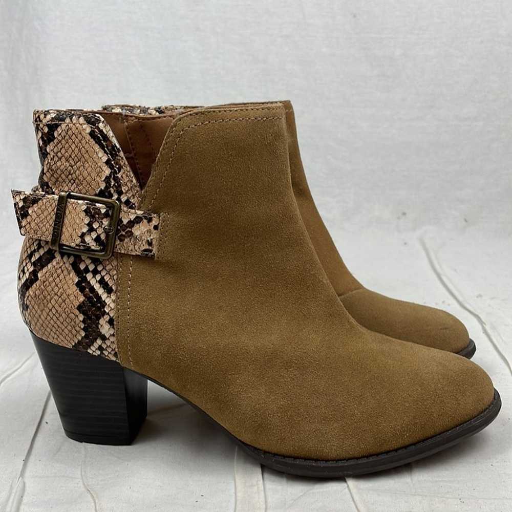 Vionic Naomi Tan Snake Skin Print Ankle Boots - image 1