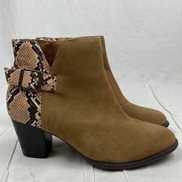 Vionic Naomi Tan Snake Skin Print Ankle Boots - image 1