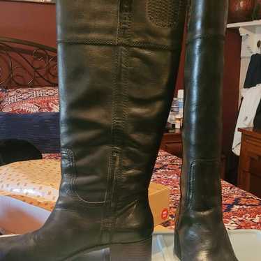 Lucky Brand Hibiscus Wide Calf Leather Riding Boot