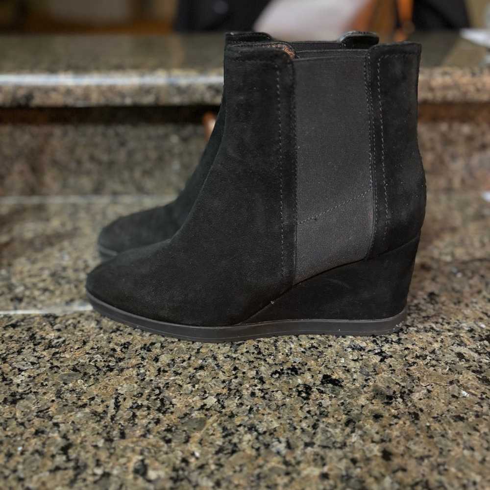 Aquatalia black leather wedge heel booties - image 2