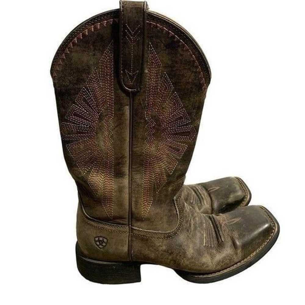 Ariat Round Up Rio Western Boots 6.5 Distressed B… - image 1