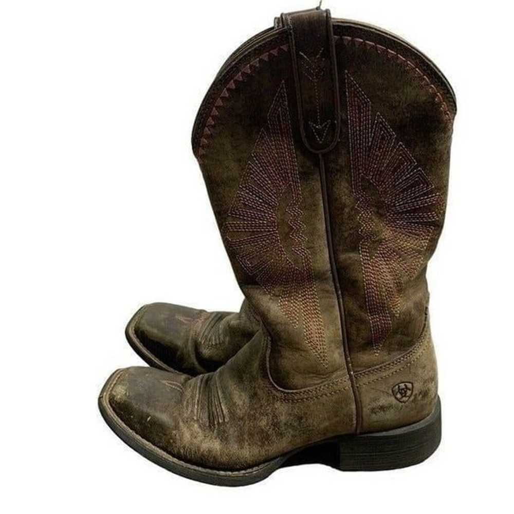 Ariat Round Up Rio Western Boots 6.5 Distressed B… - image 2