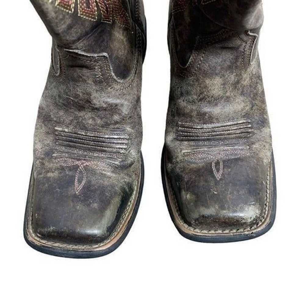 Ariat Round Up Rio Western Boots 6.5 Distressed B… - image 4