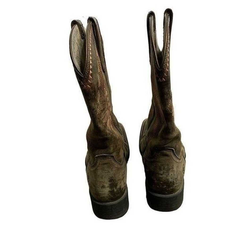 Ariat Round Up Rio Western Boots 6.5 Distressed B… - image 5