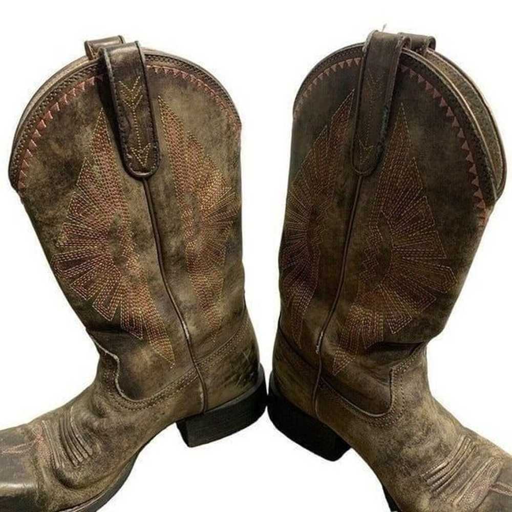 Ariat Round Up Rio Western Boots 6.5 Distressed B… - image 7