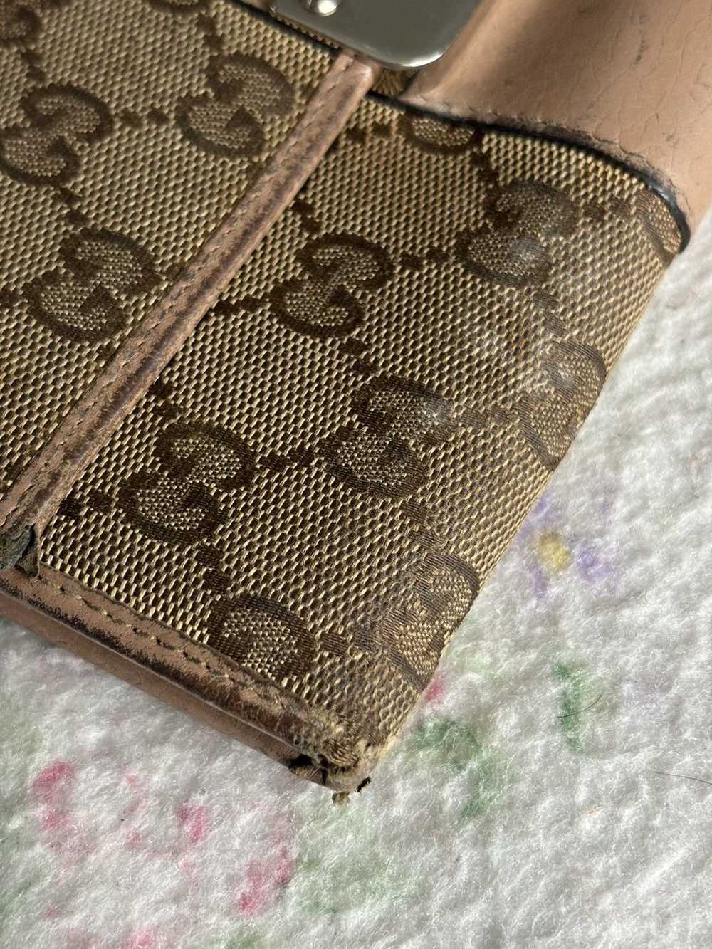 Gucci Gucci GG Canvas Rose Leather Long Wallet - image 4