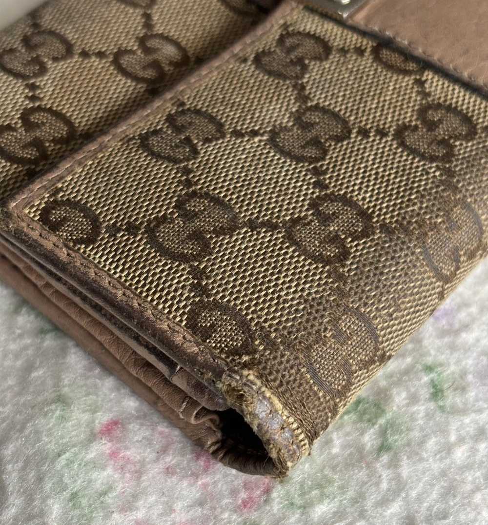 Gucci Gucci GG Canvas Rose Leather Long Wallet - image 7