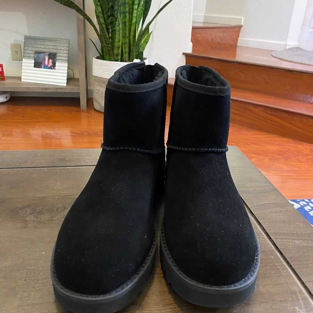 New UGG Classic Mini Black Bootie Logo Zip Back S… - image 3