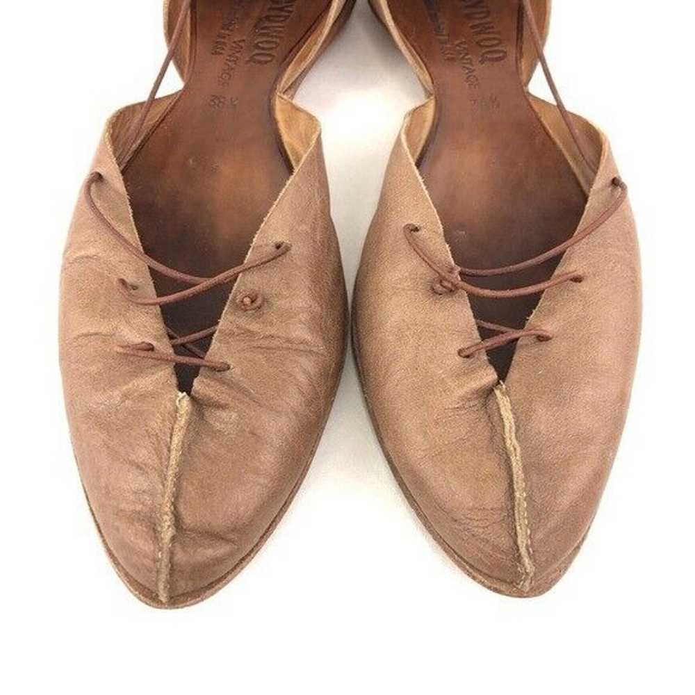 CYDWOQ Vintage Meditate Brown Leather Slip on Fla… - image 11