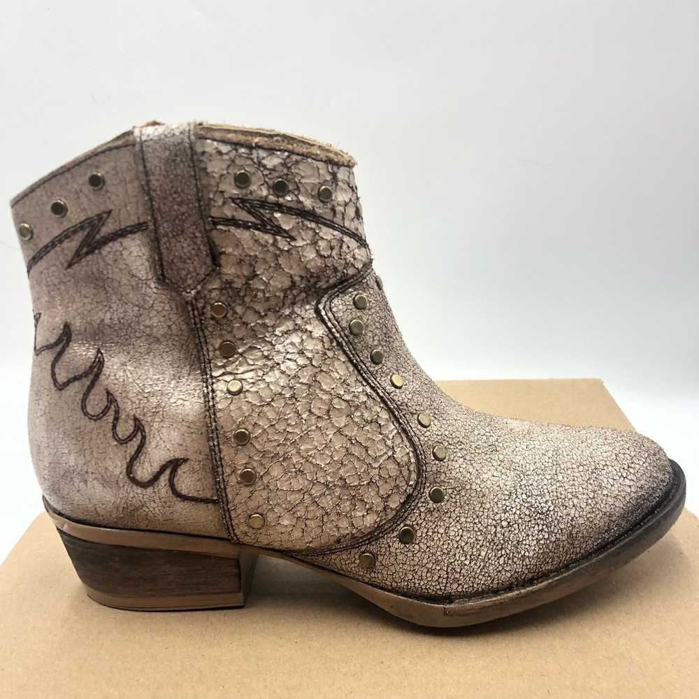 Corral Metallic Studded Distressed Leather Ankle … - image 10