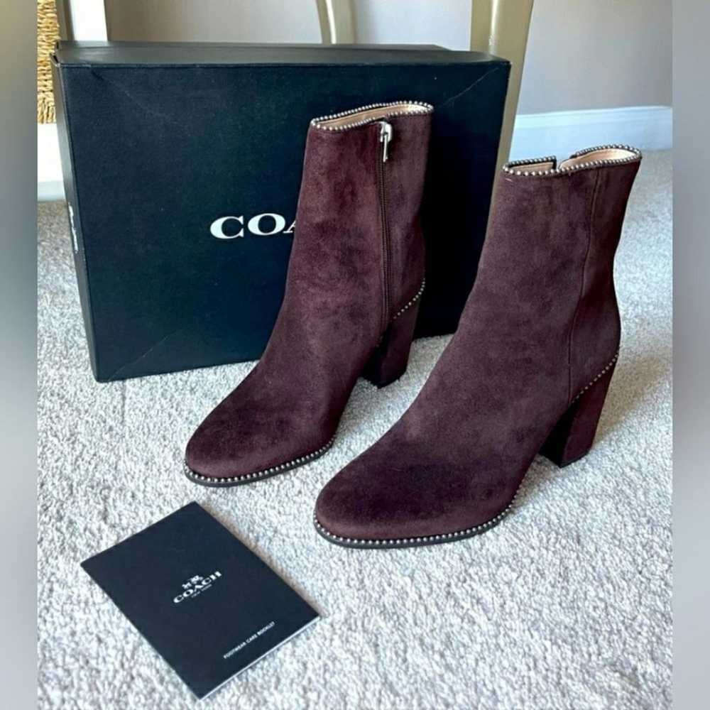 COACH Designer Drea Suede Suede Brown Ankle Boots… - image 1