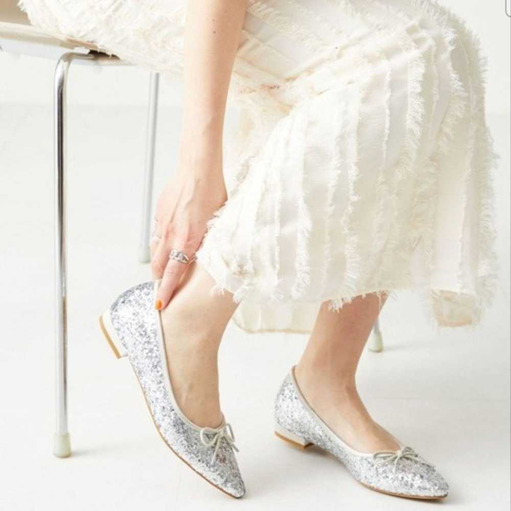 NICAL Pointed Toe Glitter Ballet Shoes Pumps with… - image 2