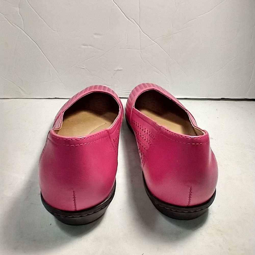 Dansko Neely Fuchsia Pink Leather Perforated Flat… - image 5