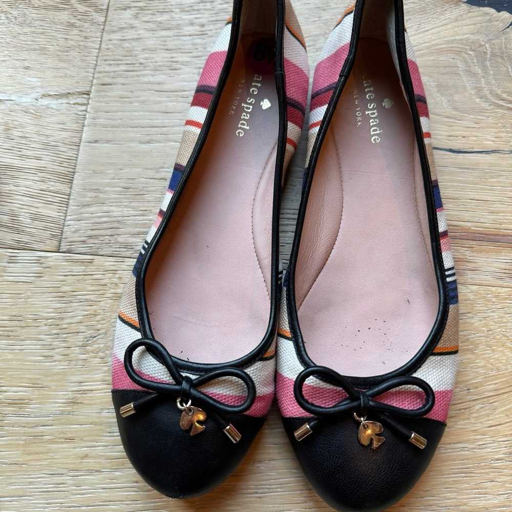 Kate Spade striped cap toe flats size 8.5 price f… - image 2