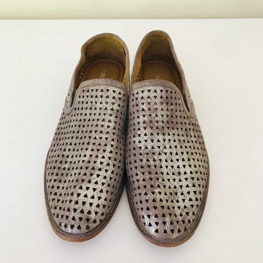 Trask Ali Perforated Metallic Loafer Flats Gray S… - image 3