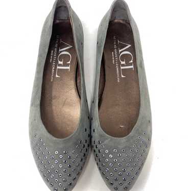 Attilio Giusti Leombruni Shoes Gray Suede Studded… - image 1