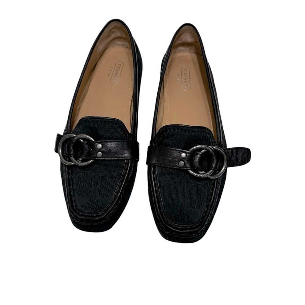 Coach Black Buckle Flats Sz 7.5 - image 2