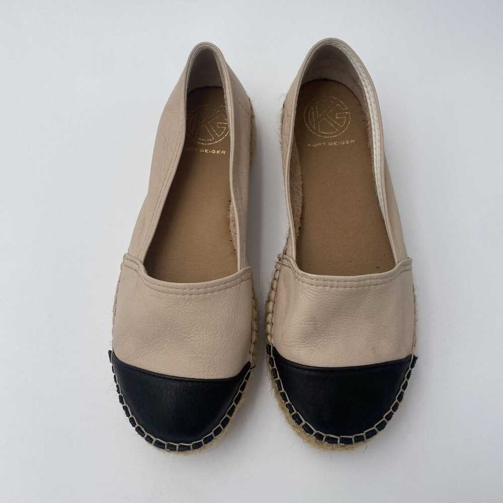 Kurt Geiger Leather Tan & Black Espadrilles Jute … - image 2