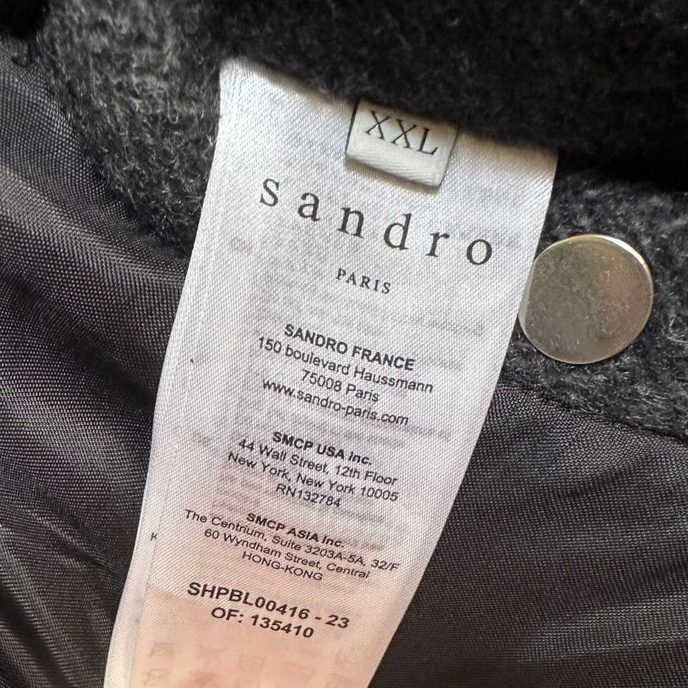 Sandro Sandro Chevron Wool Aviator Jacket - image 8