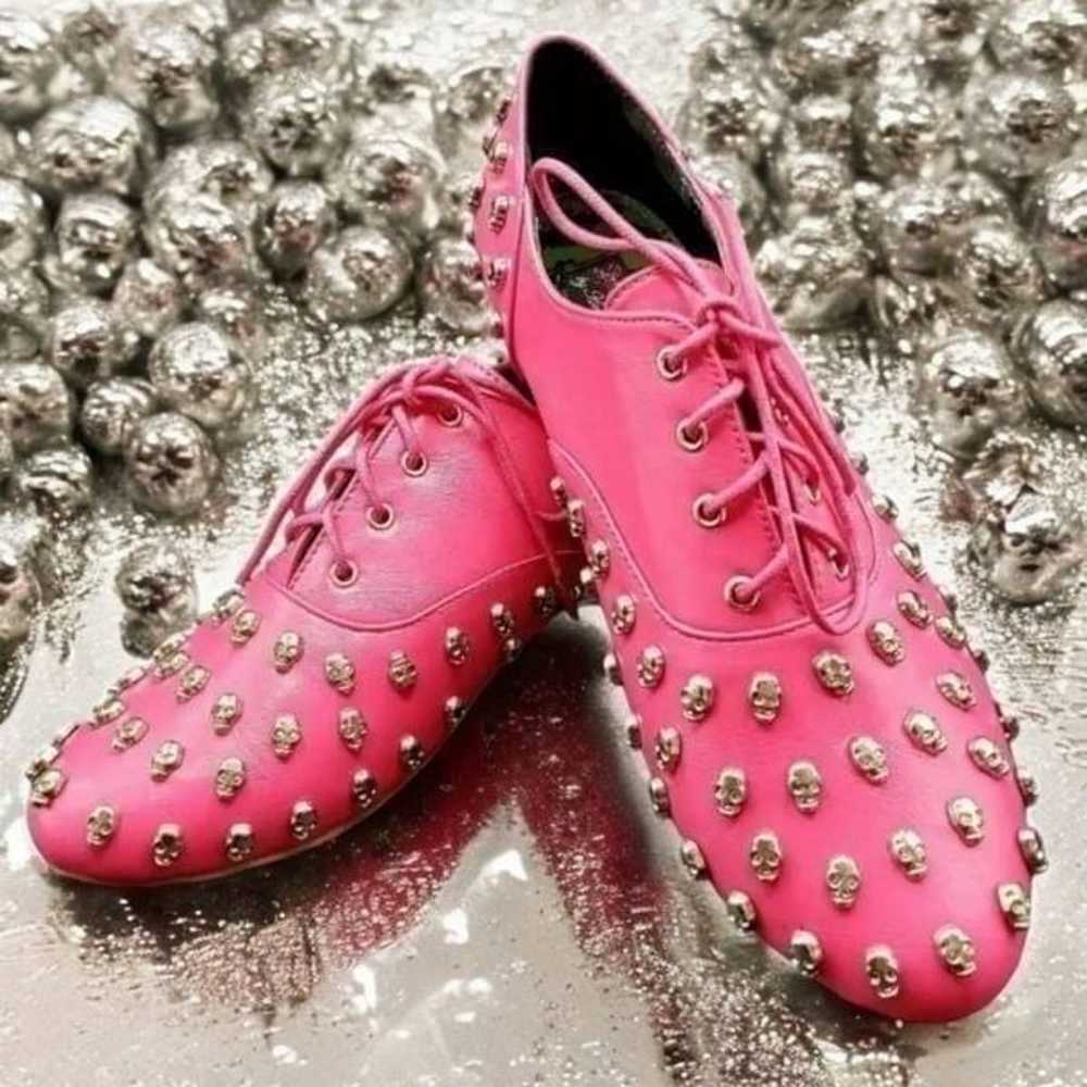 Abbey Dawn Skull Shoes Pink Size 9 by Avril Lavig… - image 1